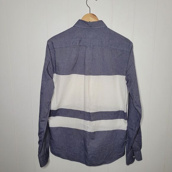 J Crew Shirt Mens Size Small Blue White Color Block Preppy Button Up - Picture 5 of 9